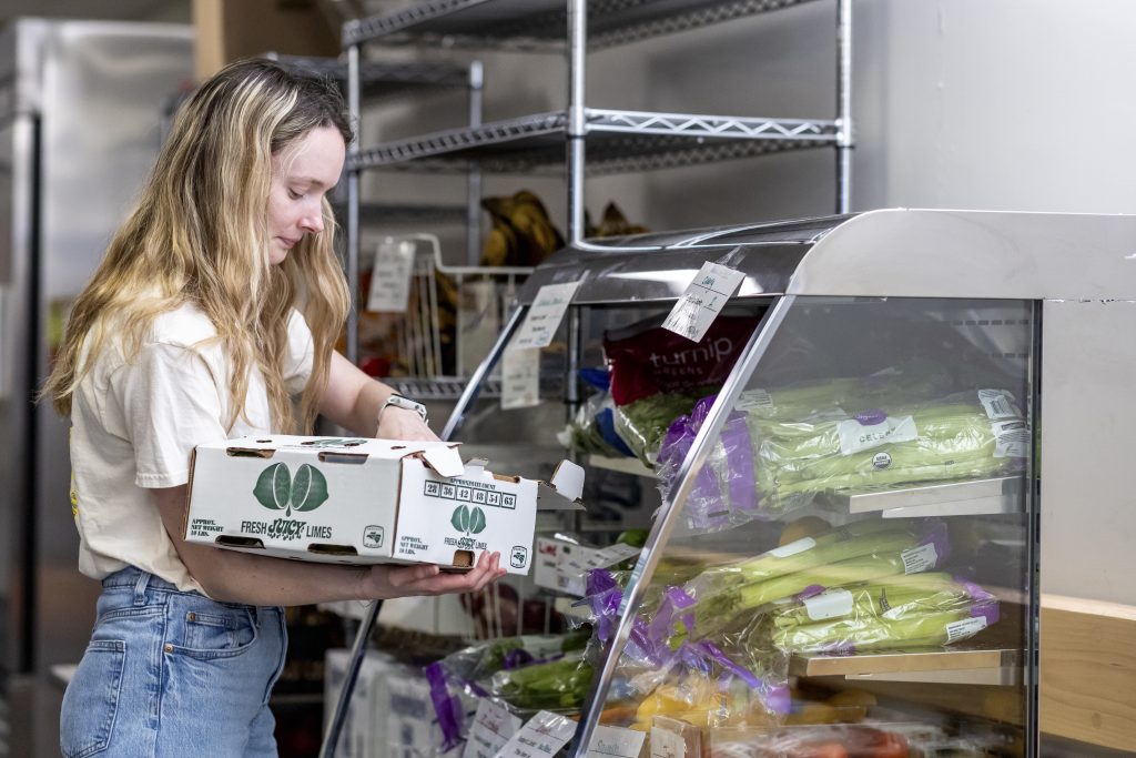 Student at food pantry.
